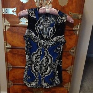 INC International Concepts Blue & Black Top